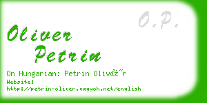 oliver petrin business card